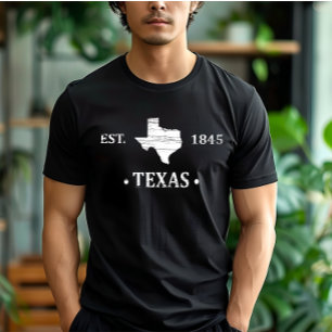 Texas karta vita tonstjärnorna t shirt