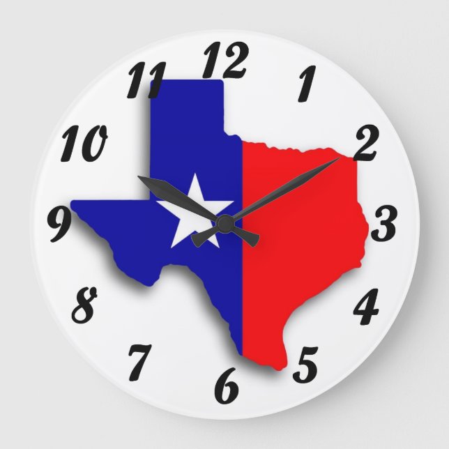 Texas Karta Wall Clock Stor Klocka (Framsida)