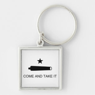 Texas, kom och ta det fyrkantig silverfärgad nyckelring