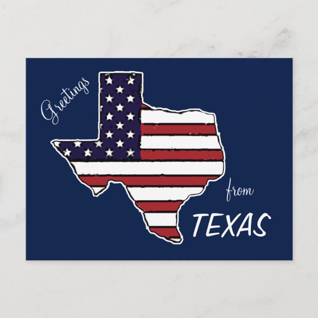 Texas-kort för amerikanska anpassaden vykort (Framsida)