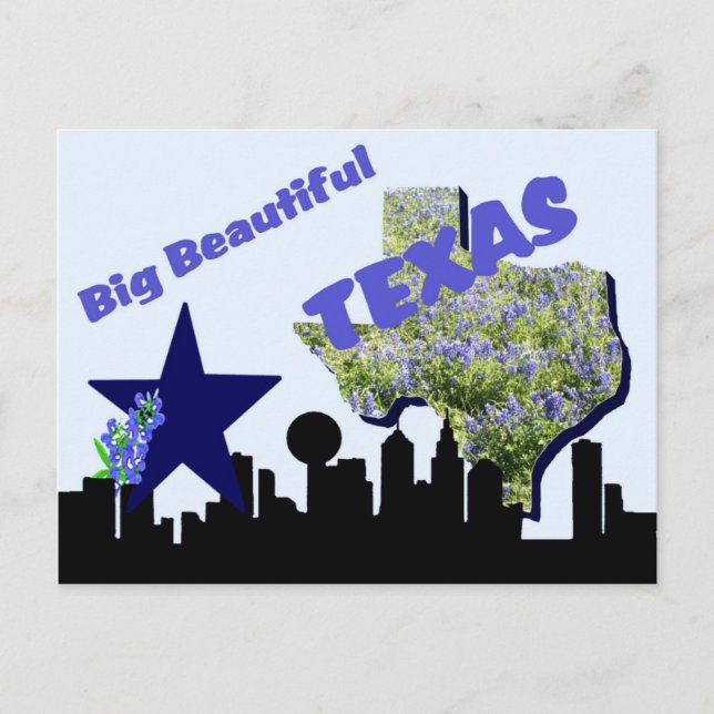 Texas-kort Vykort (Framsida)