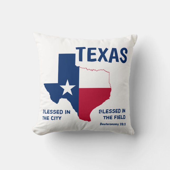 TEXAS Kristet Skriftställe Välsignad Monogram Kudde (Framsida)