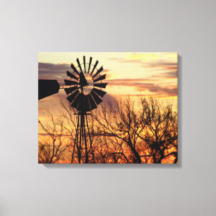 Texas kvarn sunset canvastryck