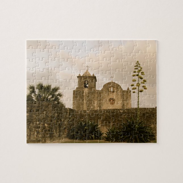 Texas Kyrka-Vintage/Sepia Pussel (Horisontell)
