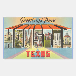 Texas lakan av 4 Houston klistermärkear Rektangulärt Klistermärke