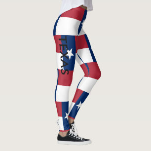 TEXAS Leggings Rött vitt blått som kör Yoga Byx