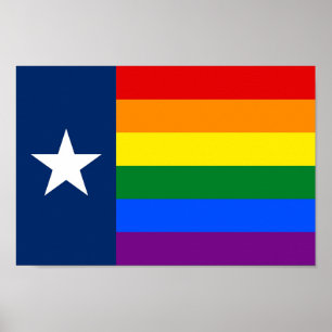 Texas LGBT Gay pride Rainbow Flagga Poster
