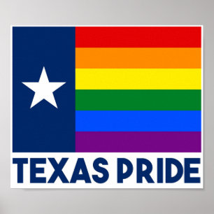 Texas LGBT Gay pride Rainbow Flagga Poster