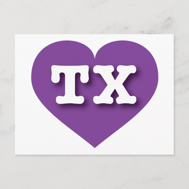 Texas Lila Heart - I kärlek TX Vykort (Framsida)