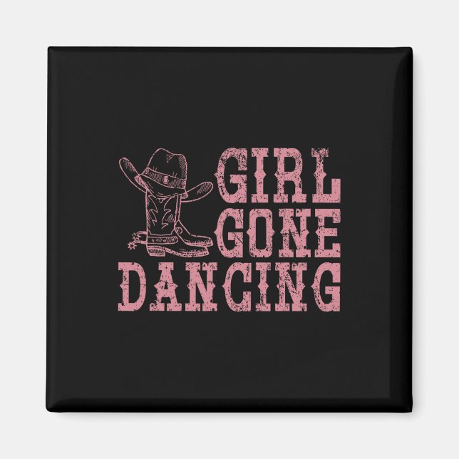 Texas Line Dancing Rodeo Cowboy Gift Line Dance Magnet (Framsidan)
