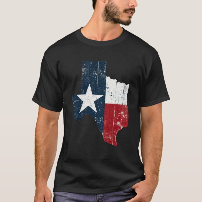 Texas Lodrät Flagga texan lone star state Pride T Shirt (Framsida)