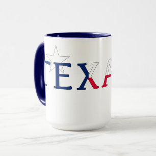Texas logotyp med Bluebonnet Mugg