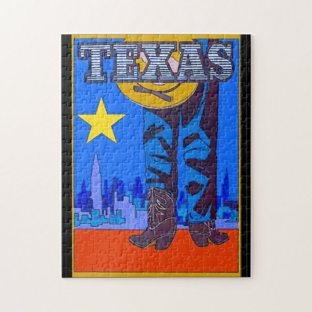 Texas Lone Star Cowboy Pussel (Vertikal)