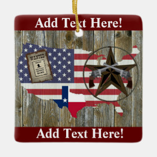 Texas Lone Star Dueling Pistols, mest önskat tecke Julgransprydnad Keramik