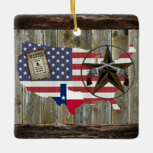 Texas Lone Star Dueling Pistols, mest önskat tecke Julgransprydnad Keramik