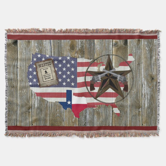 Texas Lone Star Dueling Pistols mest önskat tecken Filt (Framsidan)