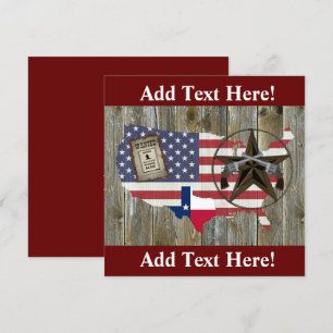 Texas Lone Star Dueling Pistols mest önskat tecken Inbjudningar