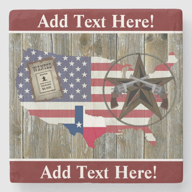 Texas Lone Star Dueling Pistols mest önskat tecken Stenunderlägg (Framsidan)
