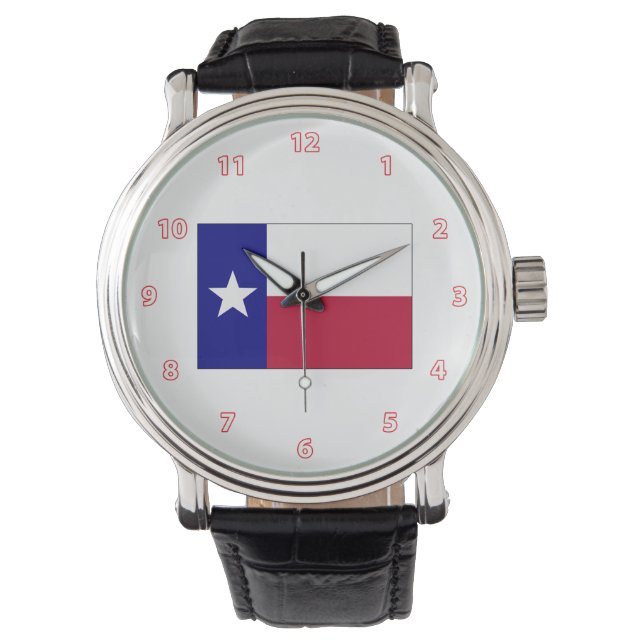 Texas Lone Star Flagga Armbandsur (Framsida)