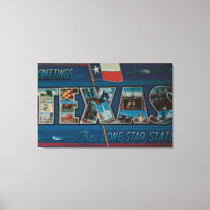 Texas (Lone-Star Flagga)Large Brev Scenes Canvastryck