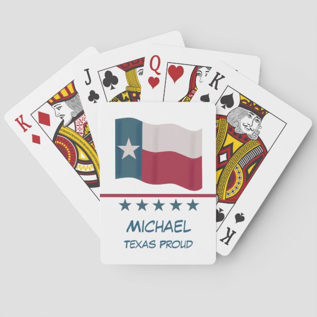 Texas Lone Star Flagga Namn Personlig Proud Casinokort (Baksidan)