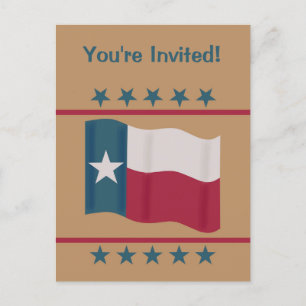 Texas Lone Star Flagga Party Inbjudan