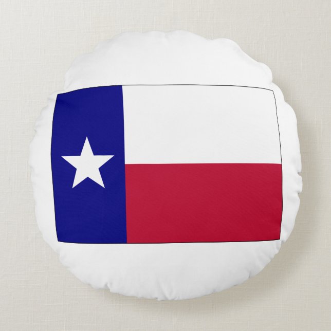 Texas Lone Star-flagga Rund Kudde (Framsidan)