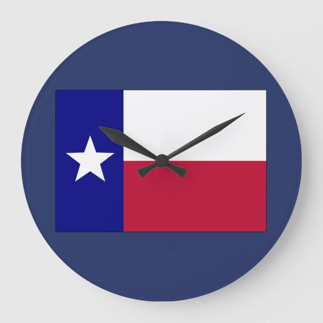 Texas Lone Star Flagga Stor Klocka (Framsida)