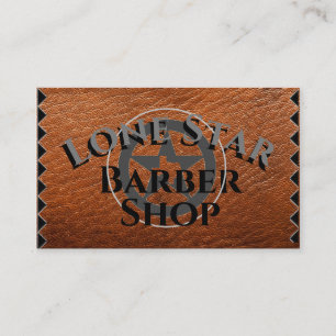 Texas Lone Star på Brown Leather på en Visitkort