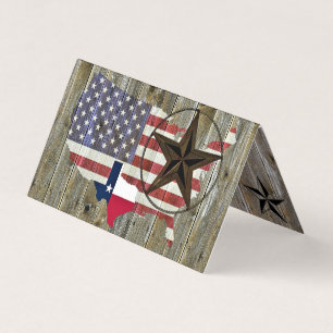 Texas Lone Star State American Flagga Visitkort