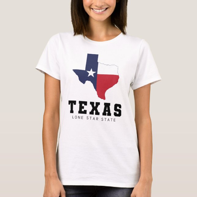 Texas, Lone Star State, Flagga Karta Women's White T Shirt (Framsida)