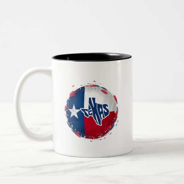 texas Lone star state red white och blue Två-Tonad Mugg (Vänster)