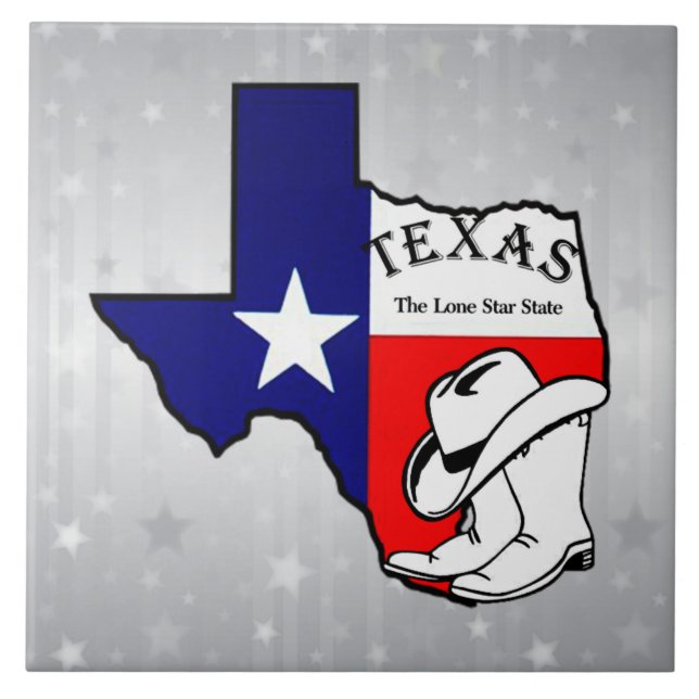 Texas, Lone Star State, strålande bakgrund, Kakelplatta (Framsidan)