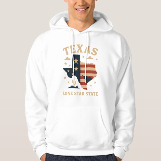 Texas Lone Star State - Symbol of Strength and Ide Hoodie (Framsida)