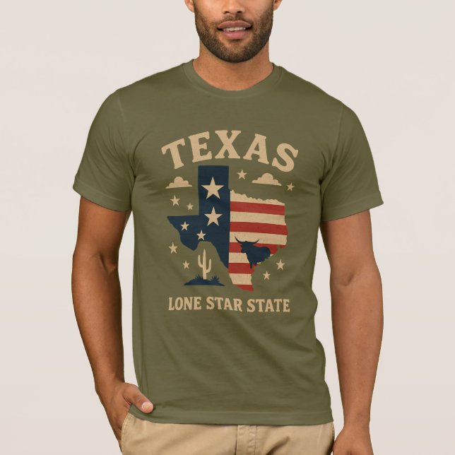 Texas Lone Star State - Symbol of Strength and Ide T Shirt (Framsida)