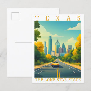 Texas: Lone Star State USA Travel Ställe Vykort