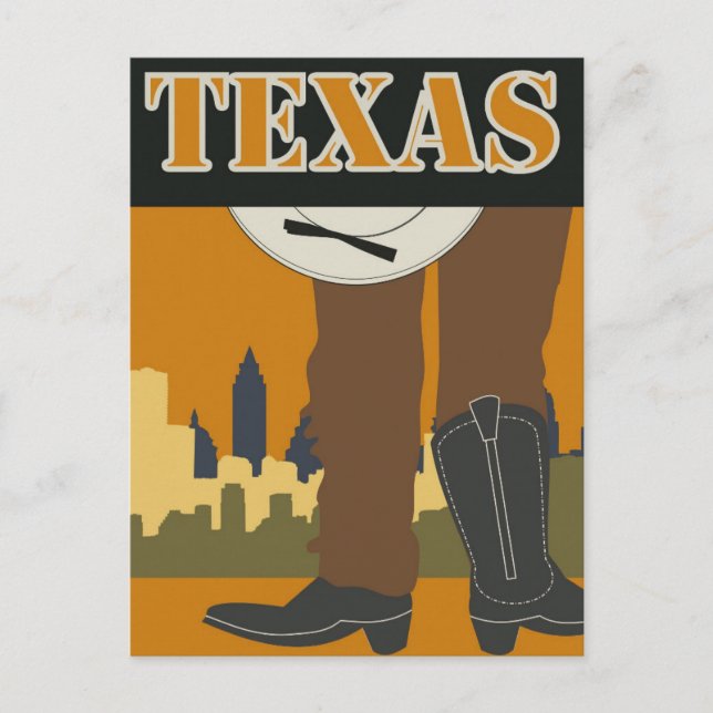 Texas Lone Star State Vintage Postcard Vykort (Framsida)
