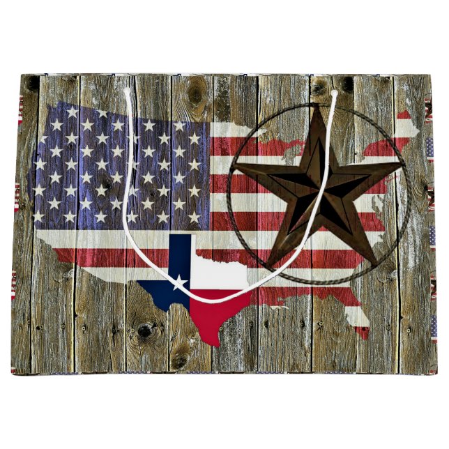 Texas Lone Star Statlig flagga Karta (Framsidan)