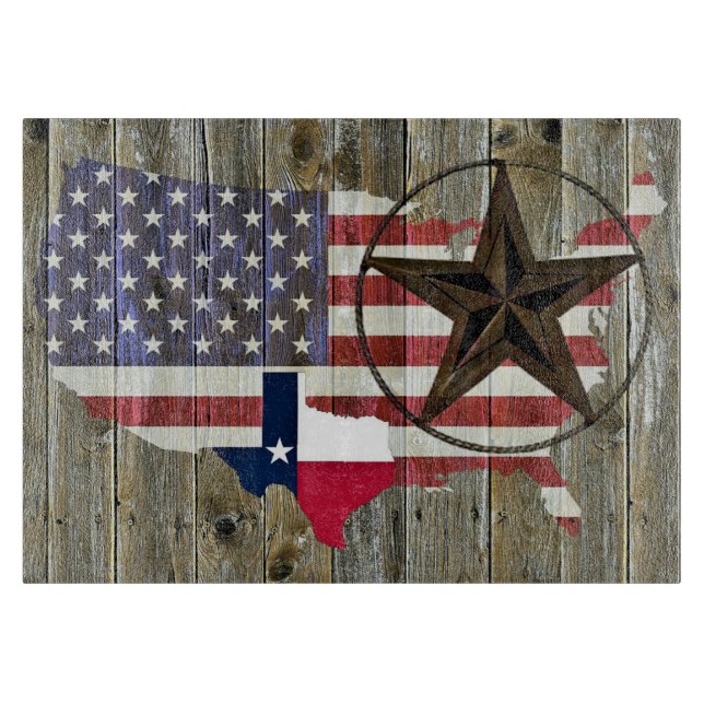 Texas Lone Star Statlig flagga Karta (Framsidan)