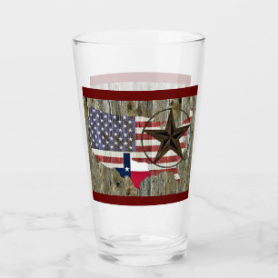 Texas Lone Star Statlig flagga Karta Glaskopp