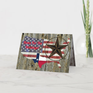 Texas Lone Star Statlig flagga Karta Helgkort