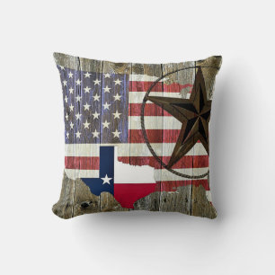 Texas Lone Star Statlig flagga Karta Kudde