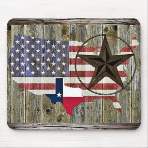 Texas Lone Star Statlig flagga Karta Mouse Pad Musmatta