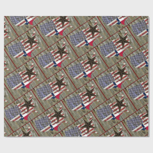 Texas Lone Star Statlig flagga Karta Presentpapper