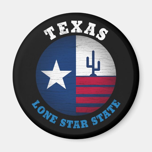TEXAS LONE STAR STATLIG FLAGGA MAGNET (Framsidan)