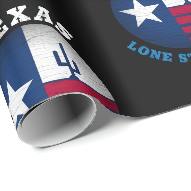 TEXAS LONE STAR STATLIG FLAGGA PRESENTPAPPER (Rullad Hörn)