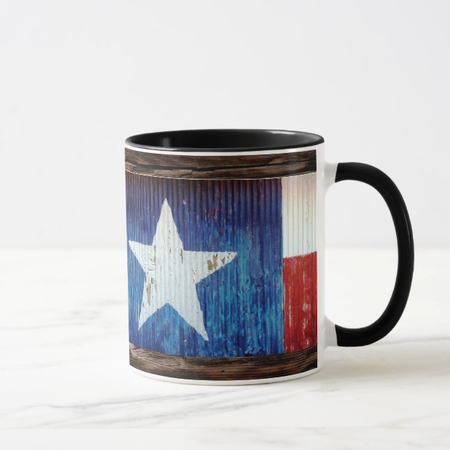 Texas Lone Star Statlig flagga Rustic Mugg (Höger)