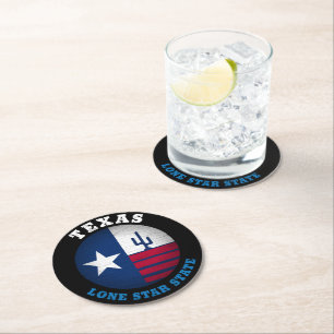 TEXAS LONE STAR STATLIG FLAGGA UNDERLÄGG PAPPER RUND