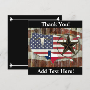 Texas Lone Star Texas Longhorn Texas State Karta Tack Kort