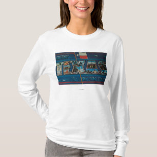 Texas (Lone-Stjärna flagga) stora brevplatser T-shirt
